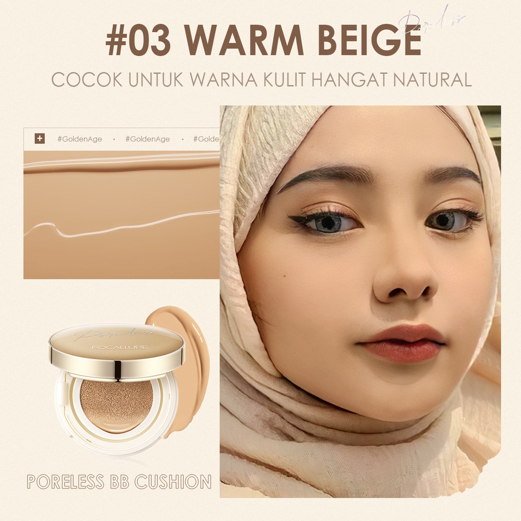 FOCALLURE Cushion Full Coverage BB Cushion Poreless #GoldenAge