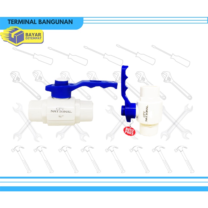 Ball Valve Cpt  National Ball Valve Stop Kran Pvc  1/2 inch , 3/4 inch, 1 inch