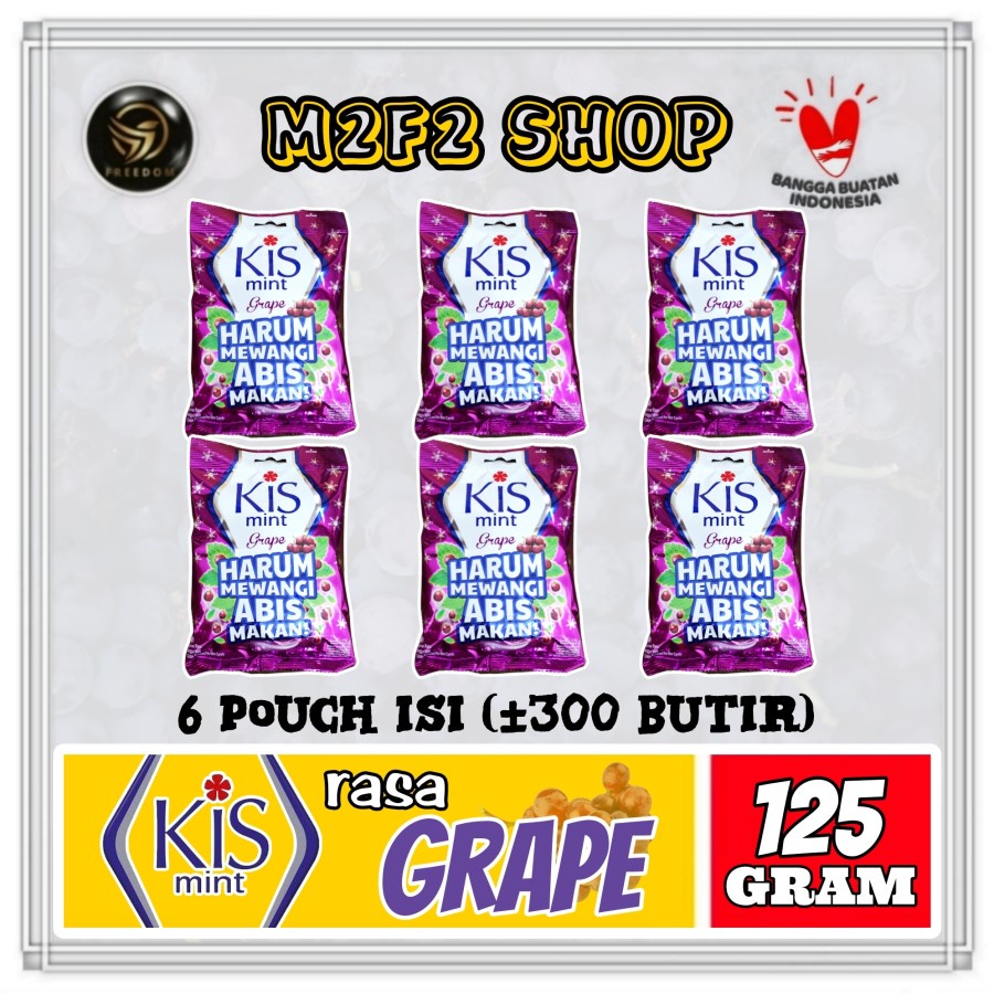 

Permen Kis Mint Rasa Anggur | Grape - 125 gr (Kemasan 6 Pouch)