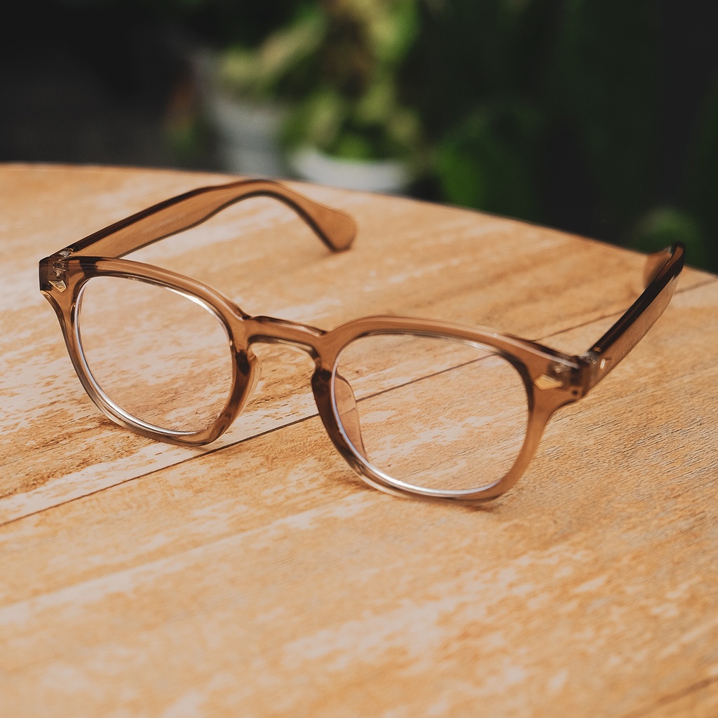 Frame Kacamata Untuk Pria Cowok Wanita Desain Model Mantap Terbaru Update NP.STORES Warna Coklat Mud