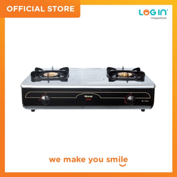 Rinnai Kompor Gas 2 tungku Ri-712A Silver/Hitam
