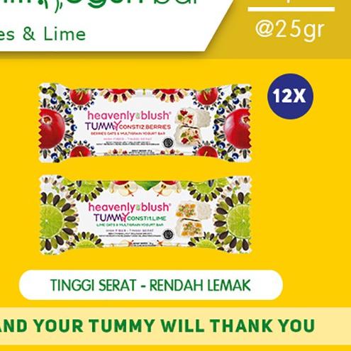 

▲ Yogurt Heavenly Blush Tummy Bar Berries dan Lime [12 Pcs x 25Gr] ➥