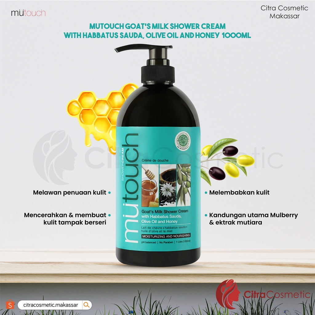 Mutouch Shower Cream Series | Green Tea | Habbatussauda | Honey | Lavender | Pearl &amp; Mulberry 1000 Ml