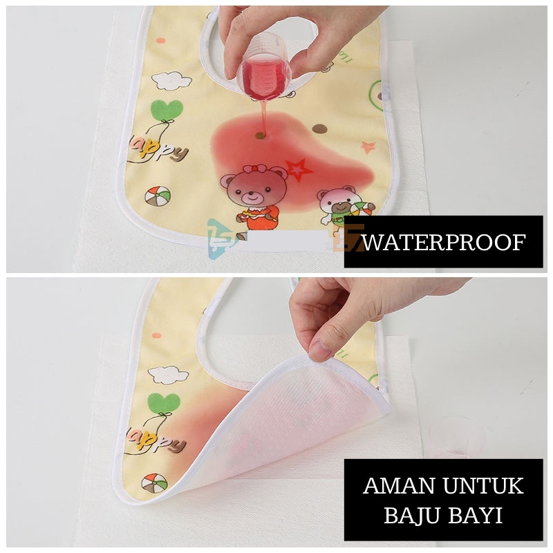 Celemek Bayi Clemek Makan Baby Slabber Bayi Bib Kain Handuk Cemek Makanan Air Liur Waterproof Batita Balita Anak Laki Laki Perempuan ACK38