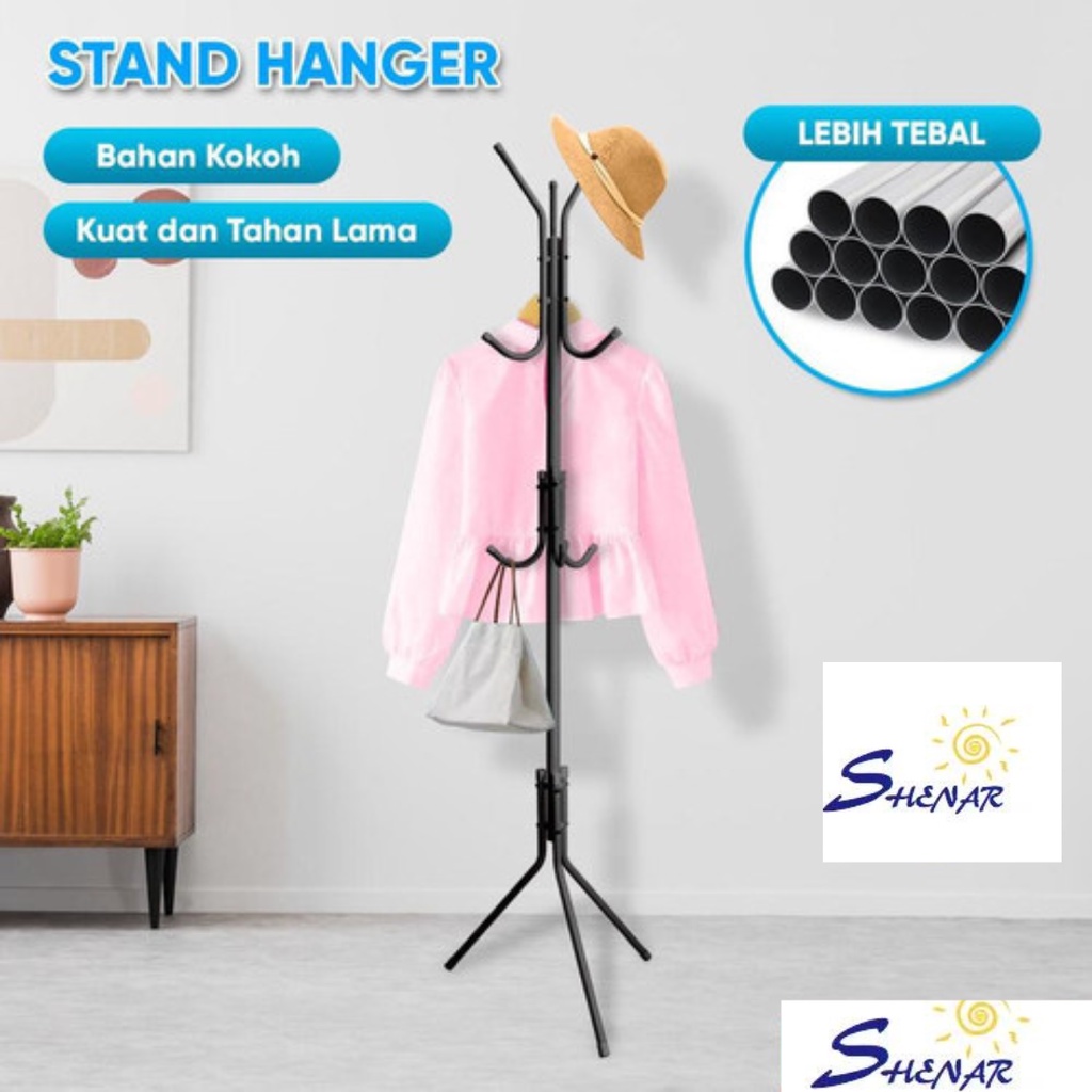 Shenar,(COD) Gantungan Baju Stand Hanger Gantungan Baju Coat Rack Gantungan Tas Dan Topi Multifungsi (2KG)