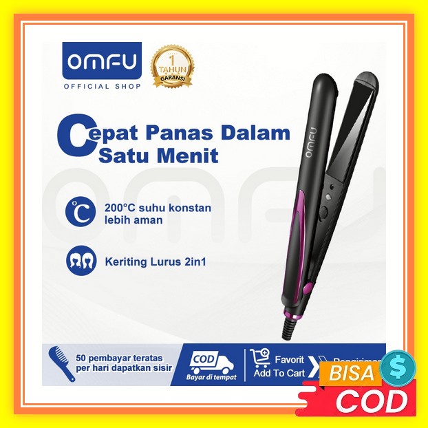 Km-531 Catok Rambut Lurus Temperatur Suhu Ionic Elektric Straightener Profesional Omfu Catokan Rambu