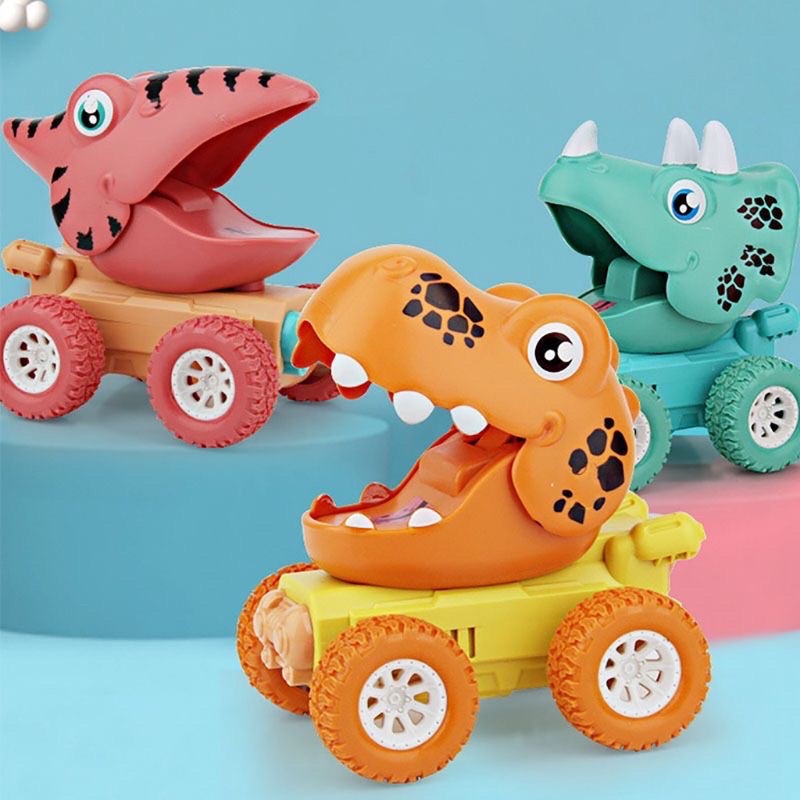 Mainan Anak Mobil Dinosaurus Berjalan Cars Series Press Pull Triceratop