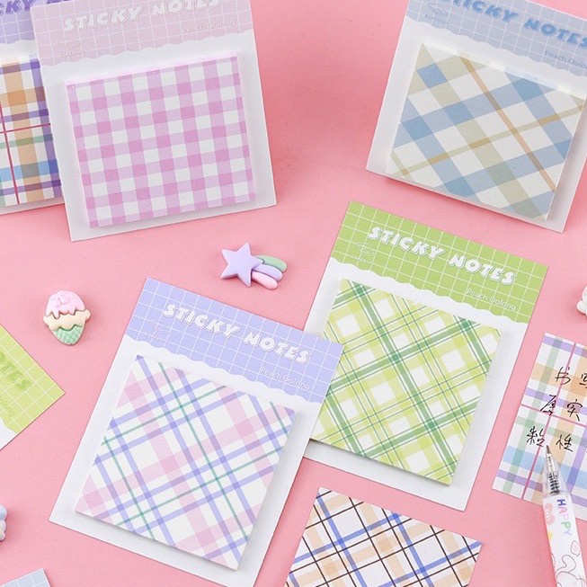

30 Lembar Sticky Note Catatan Tempel Memo Notes Notepad Grid Korean