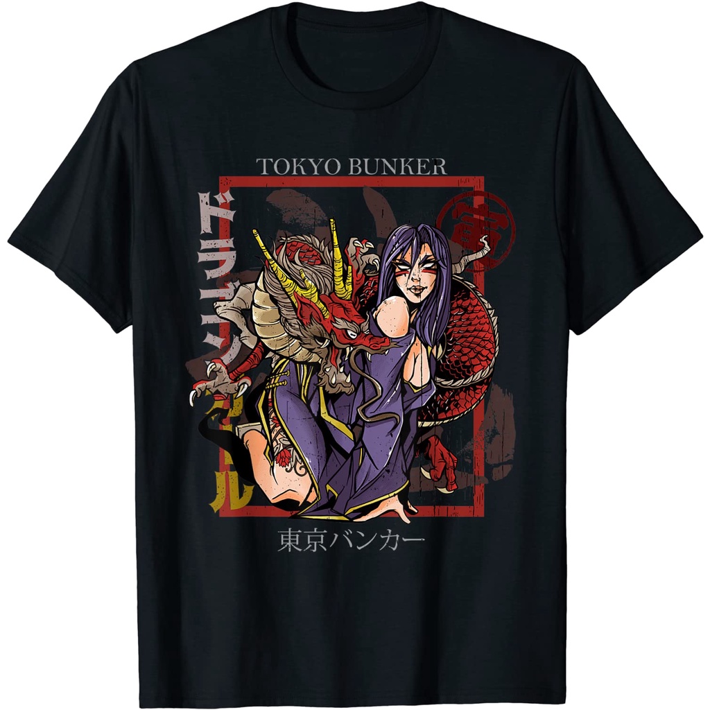 KAOS Japanese Aesthetic Waifu Girl Dragon Anime T-Shirt