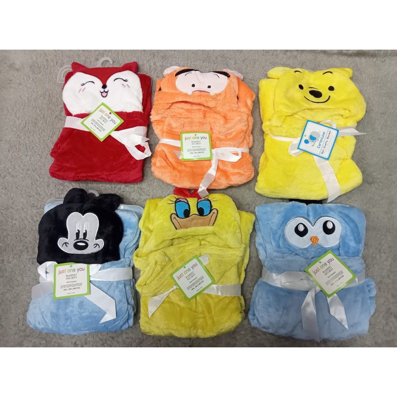 Selimut Bayi Topi Boneka Karakter