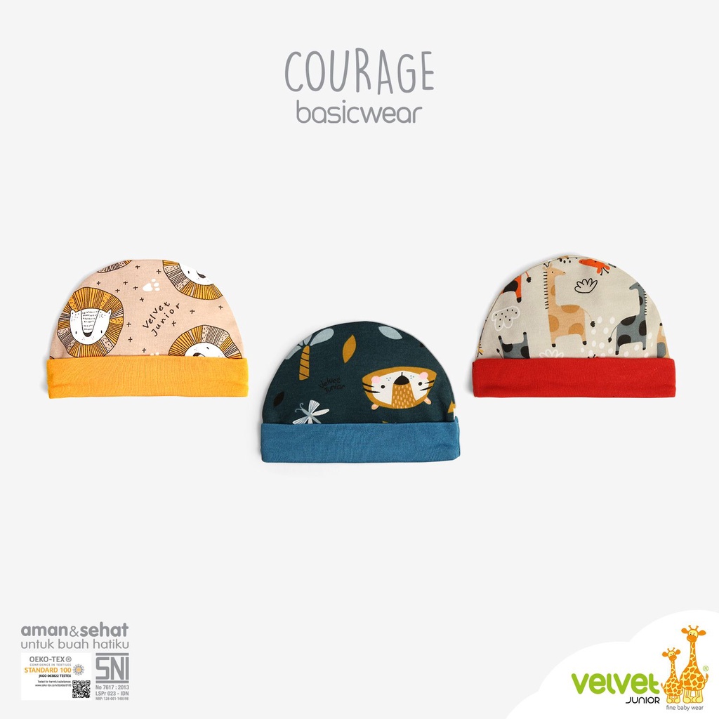 Velvet Junior GREAT ADVENTURE Topi 3pcs - Topi Bayi