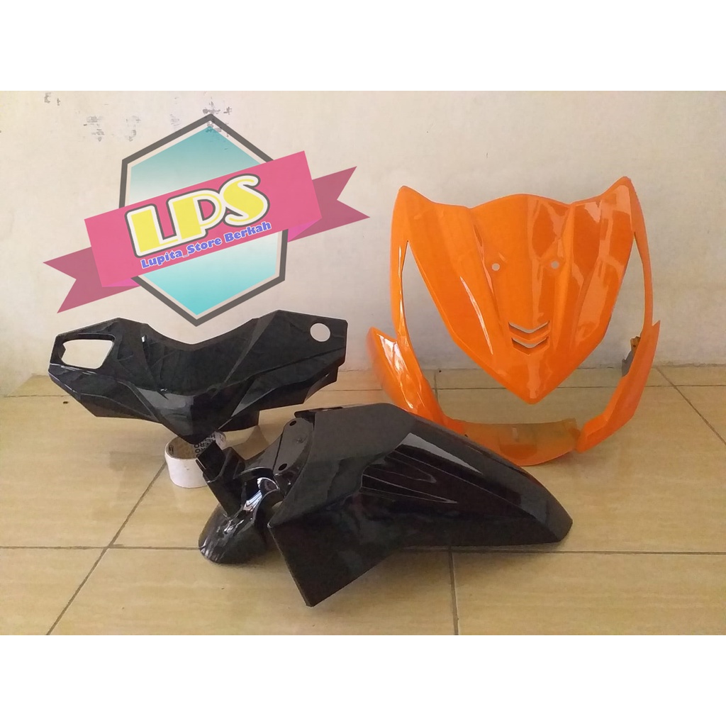 Paket Full Body Depan Beat FI 2013-2016 Warna Orange Hitam Termurah