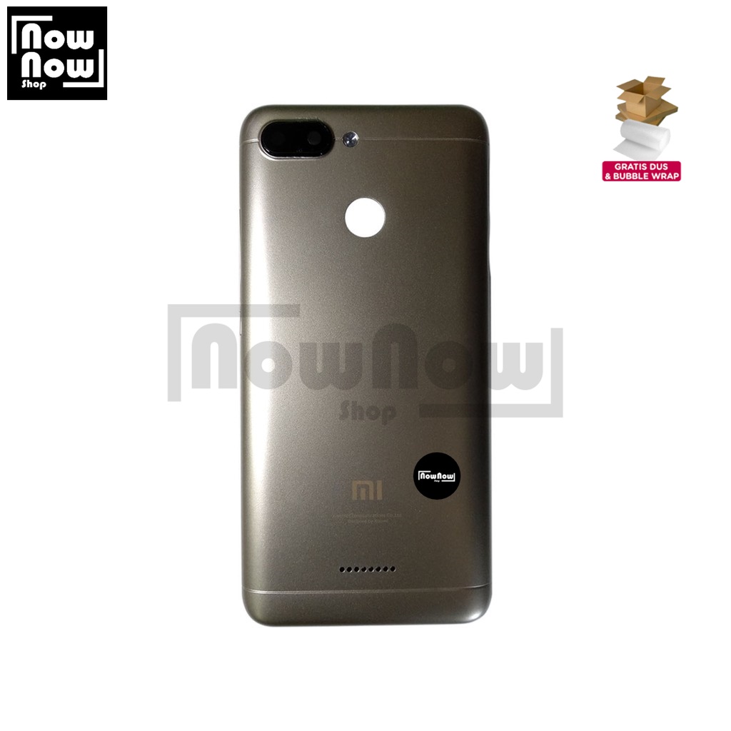 Backdoor Tutup Belakang Baterai Xiaomi Redmi 6 M1804C3DG M1804C3DH M1804C3DI Single SIM Dual SIM Backcover Back Casing Housing Cover Belakang Back Case Panel Replacement