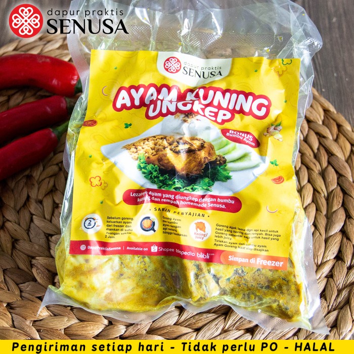 

Ayam Bumbu Kuning Empuk Siap Goreng Asin/ Gurih 5 Potong