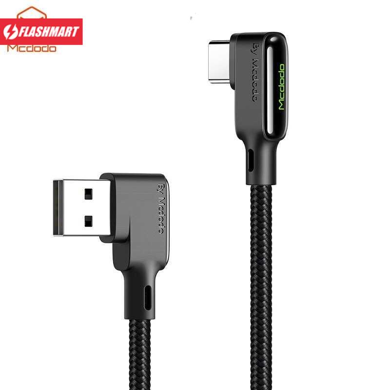 Flashmart Mcdodo Kabel Charger USB USB Type C Braided L Shape 3A 1.8 Meter - CA-7521