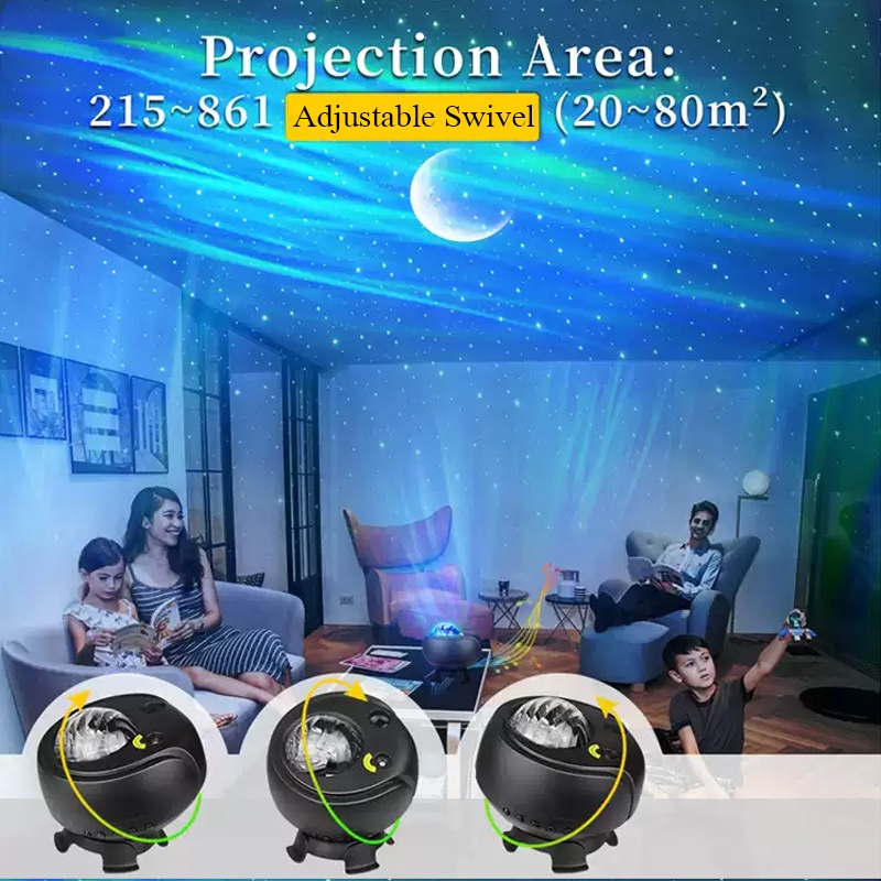Lampu Proyektor Dengan Speaker Langit Malam Bintang Galaxy Lamp Lampu Tidur Proyektor 2in1 Galaxy Starry Projector Light