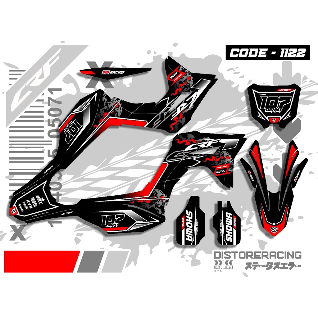 DECAL CRF 150L HITAM MERAH