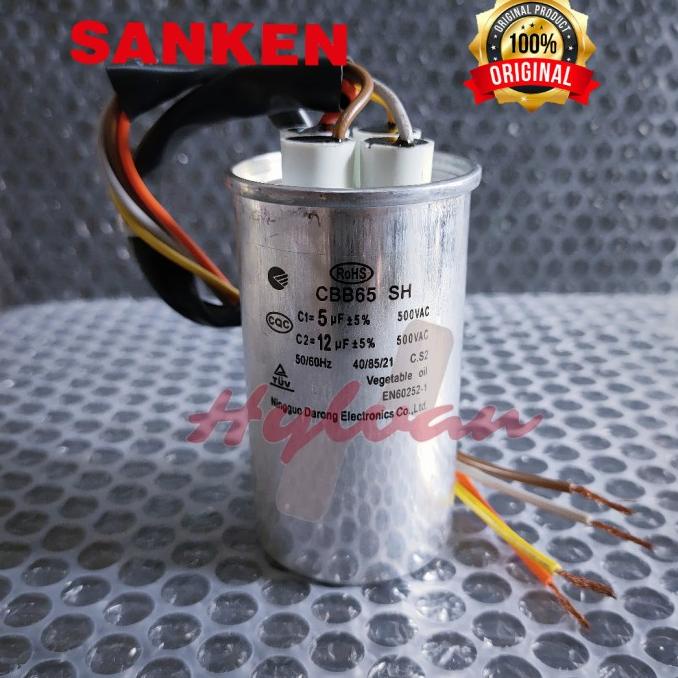Kapasitor Mesin Cuci Sanken 5+12Uf Original