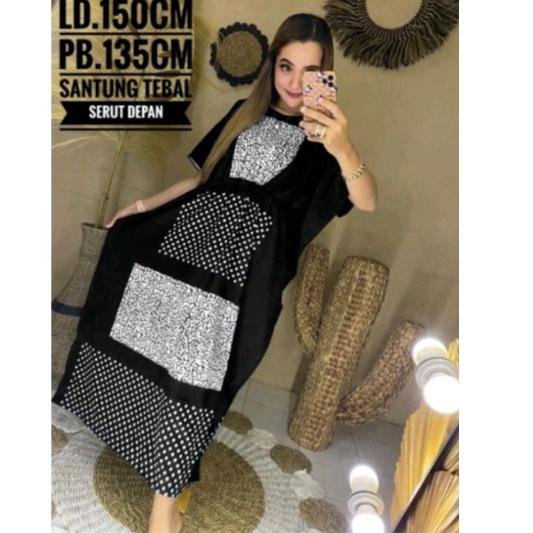 ✳ Daster / Daster Lowo Super Jumbo LD 150cm / Daster Monokrom Hitam Putih / Daster Lowo Serut / Dast