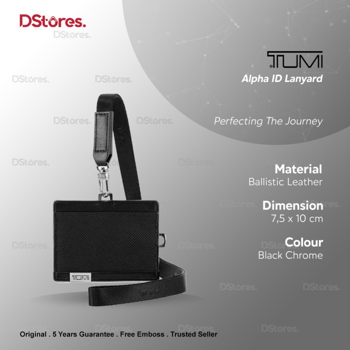 

T U M I Alpha Id Lanyard - Black Chrome Star Seller