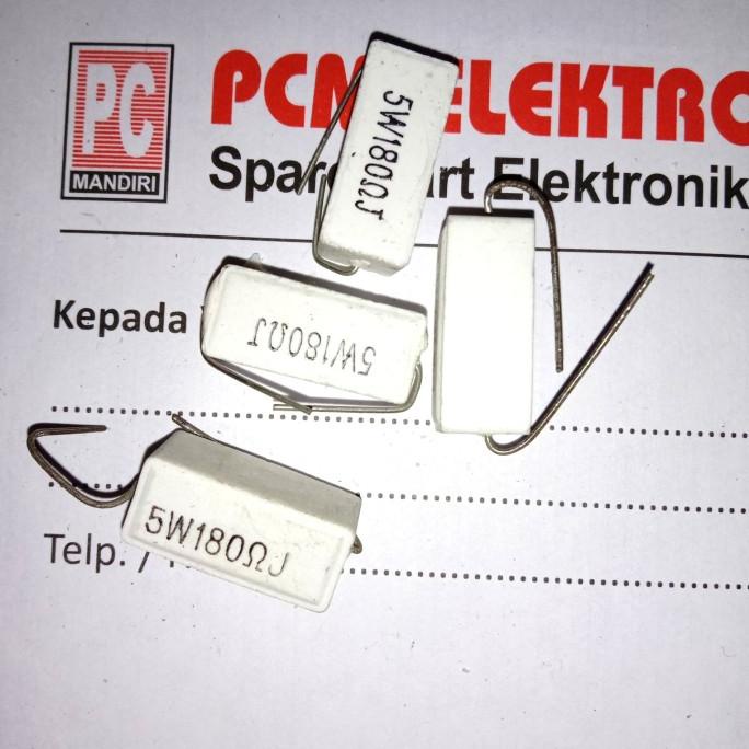 R 180 ohm 180R 180Ohm 5w 5watt 5 watt Resistor pcmelektrob9090 Berkualitas