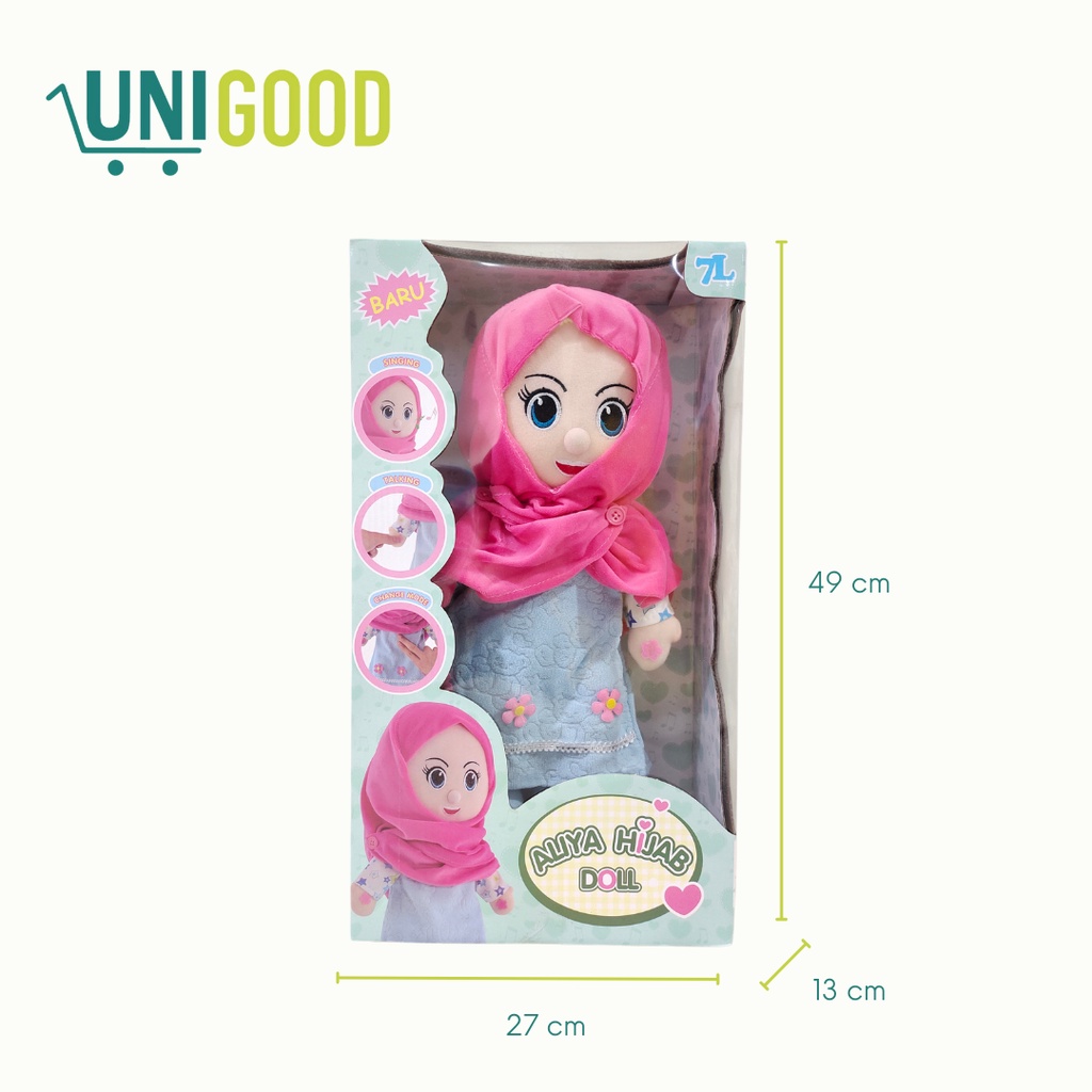 UNIGOOD - Boneka Hijab Muslim Doll Boneka Mengaji Mainan Edukasi Anak