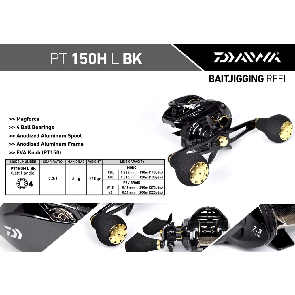 Reel BC / BAITJIGGING DAIWA PT 150HL BK (LEFT HANDLE)