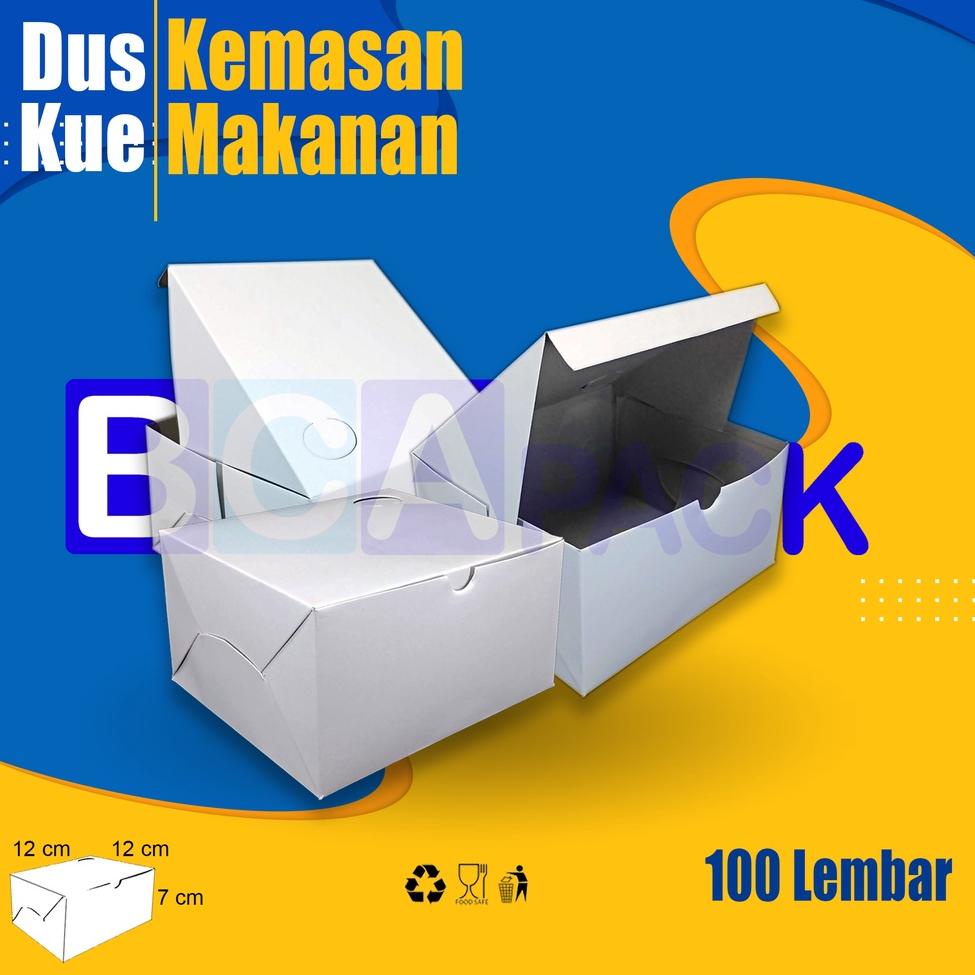 

HARGA BERSAHABAT KOTAK SNACK BOX - DUS KUE KAN MAKANAN - UK 12X12 - POLOS - ISI 100 PCS JAKA