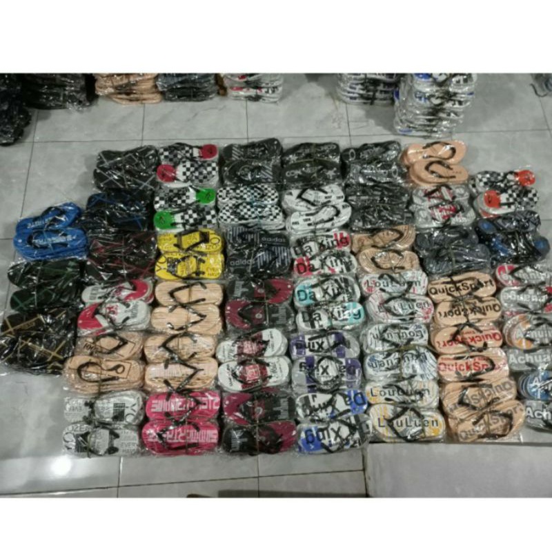 PROMO SANDAL JEPIT COWOK HARGA GLOSIR 20 PASANG SANDAL RANDOM