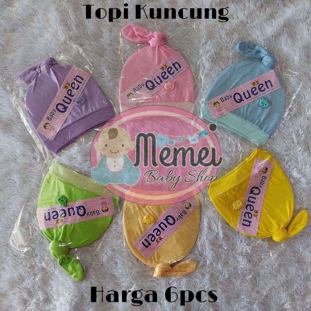 1 LUSIN (12 pcs) Topi bayi KUNCUNG halus lembut TERMURAH