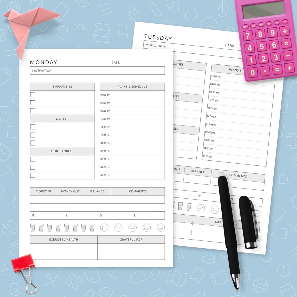 

[DOKI] 10 Lembar Habit Tracker Binder Planner/ To Do list/ Daily Planner/ Weekly Planner - TDL041