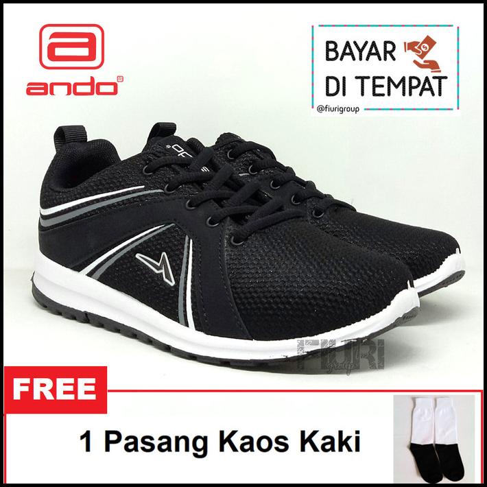 Ando Crissy 37-40 Hitam Putih Sepatu Sekolah Sd Smp Sma Wanita
