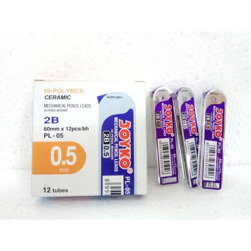 

JOYKO Isi Pensil Mekanik PL-05 / Pencil Lead 2B 0,5 mm per 1 tube isi 12 pcs