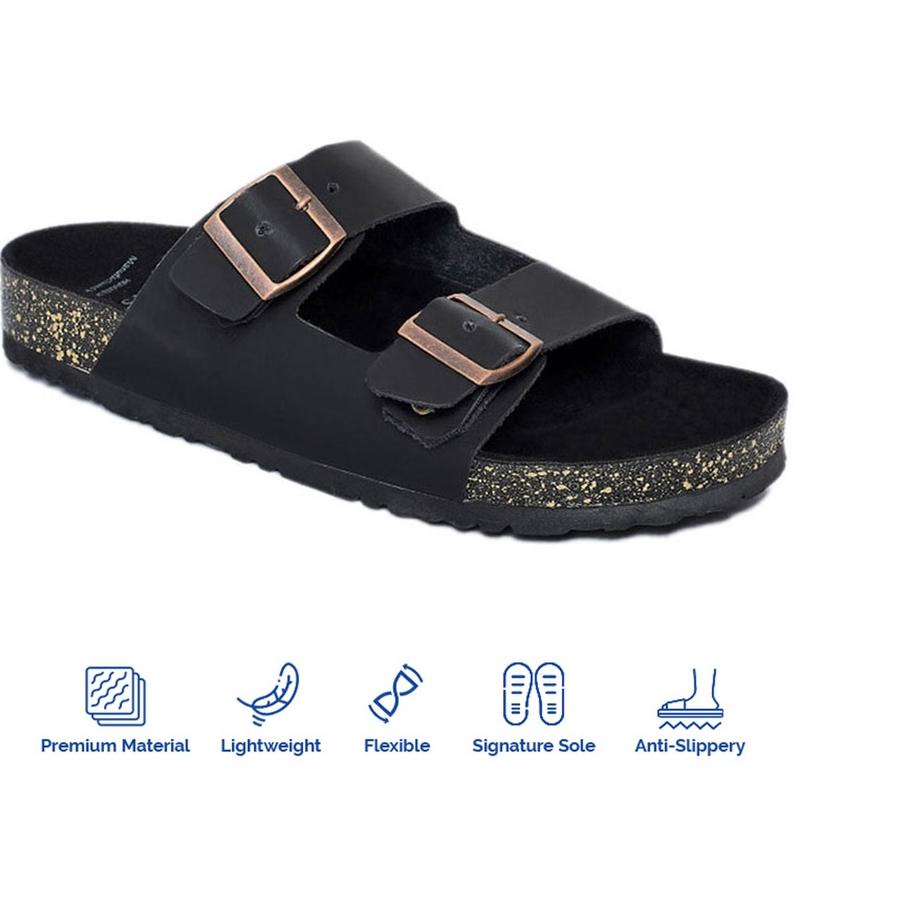 ✫ Sandal Jepit Pria Footstep Footwear – Octa Black ♥