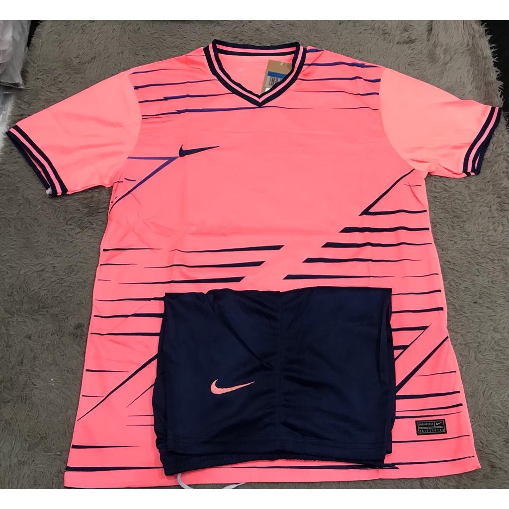 SETELAN BAJU FUTSAL SEPAK BOLA PINK LIST BIRU GRADE ORI IMPORT