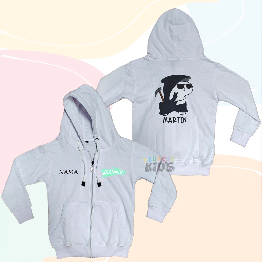 SWEATER JACKET HOODIE ZIPPER MOTIF "MARTIN VERNALTA" (FREE NAMA)