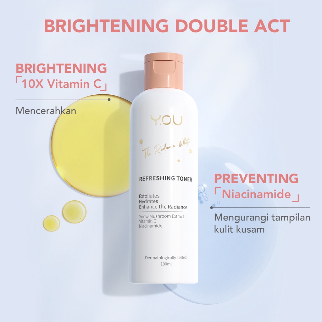 [BPOM][100%ORI&amp;READY]YOU Radiance White Essential Toner 100ml [Menenangkan, Menghidrasi &amp; Regenerasi Kulit] | Hydrate Toner