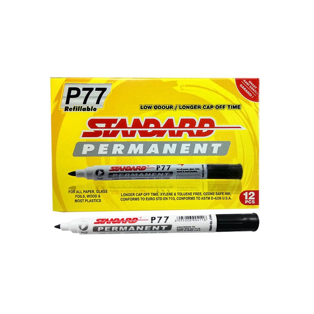 

Standard - Marker P77 Permanent Isi 12 pcs / Spidol yang tidak bisa dihapus )
