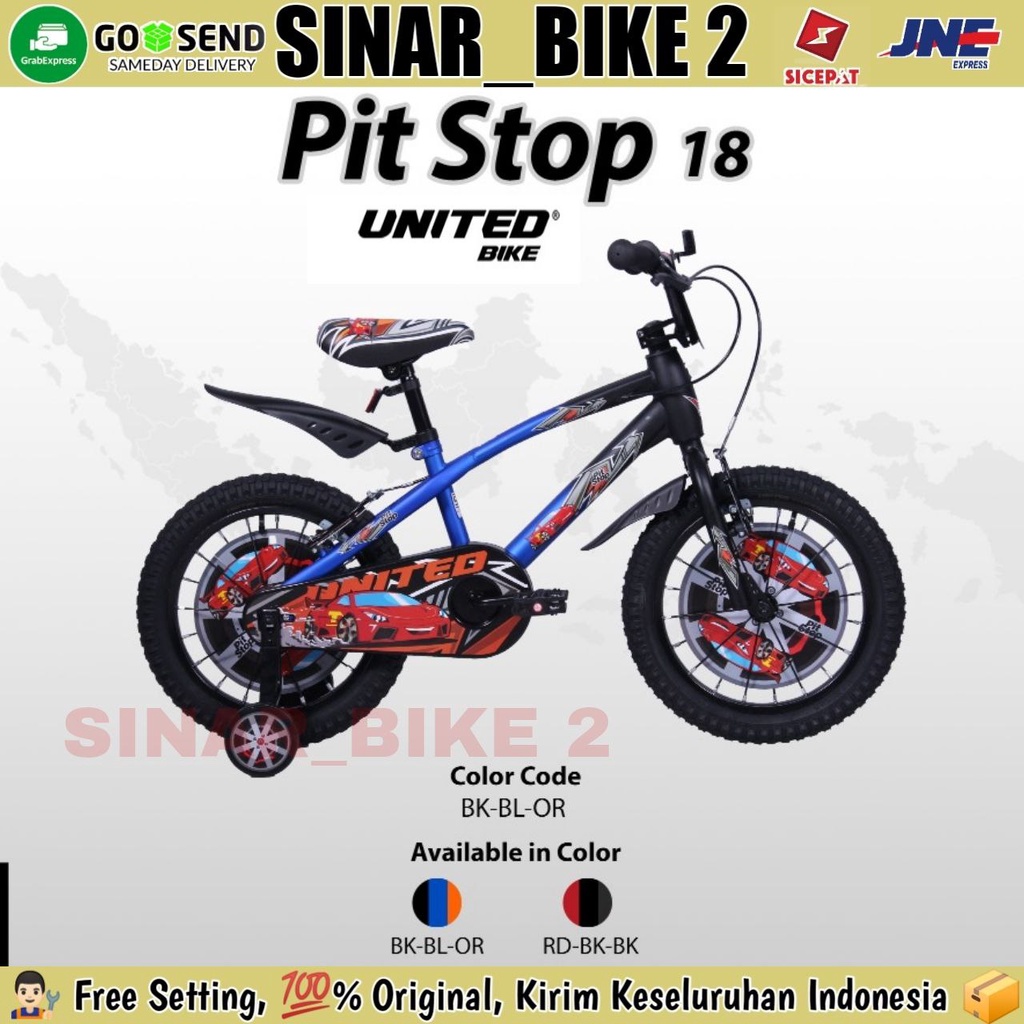 Sepeda BMX  Anak Laki Laki  UNITED PIT STOP Ukuran 12 16 &amp; 18 Inch