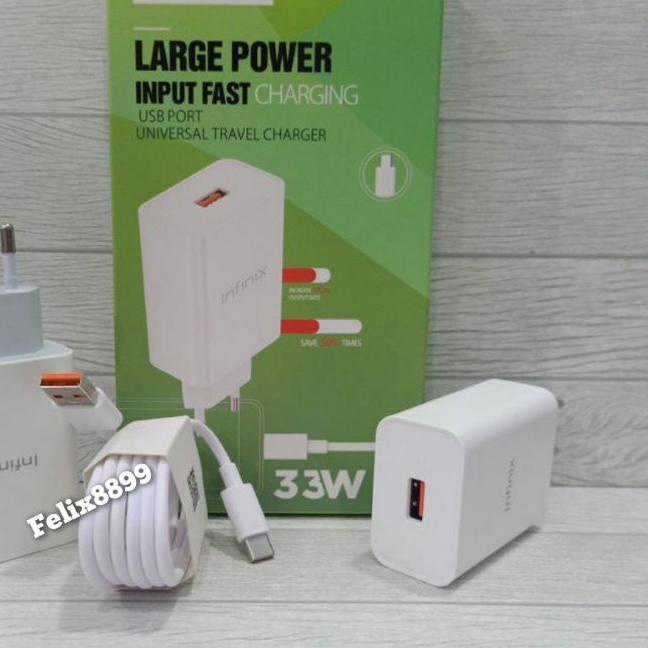✦ Charger infinix Original 33W Type C Fast Charging Infinix Note 8 - Zero 8 - Zero 5 ➫