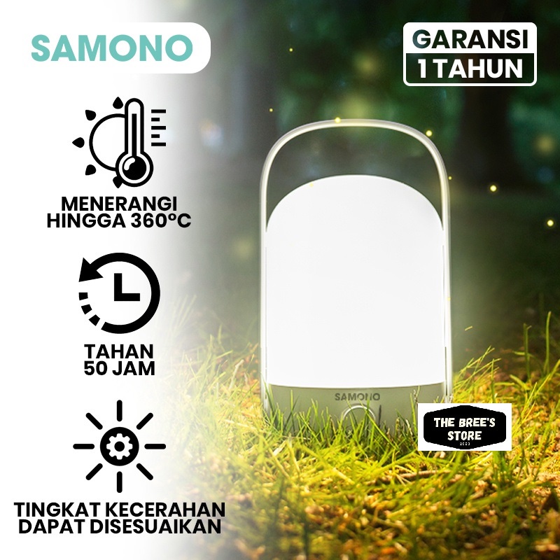 Lampu Gantung Portabel Terang 360° Lampu Senter Tahan 50 Jam Chargeable SW-RLW08 Putih / Emergency Lamp / Lampu Darurat SAMONO