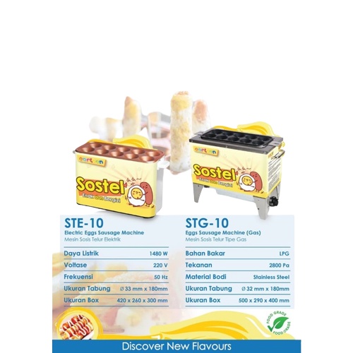 CARLTON MESIN SOSIS TELUR GAS/SOSTEL/EGGROLL 10 LUBANG STG-10