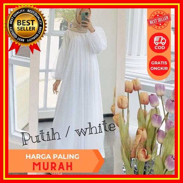 Gamis Polos Terbaru Baju Wanita Remaja Jumbo Gaun Pesta Kondangan Lebaran Hari Raya Idul Fitri Fashi