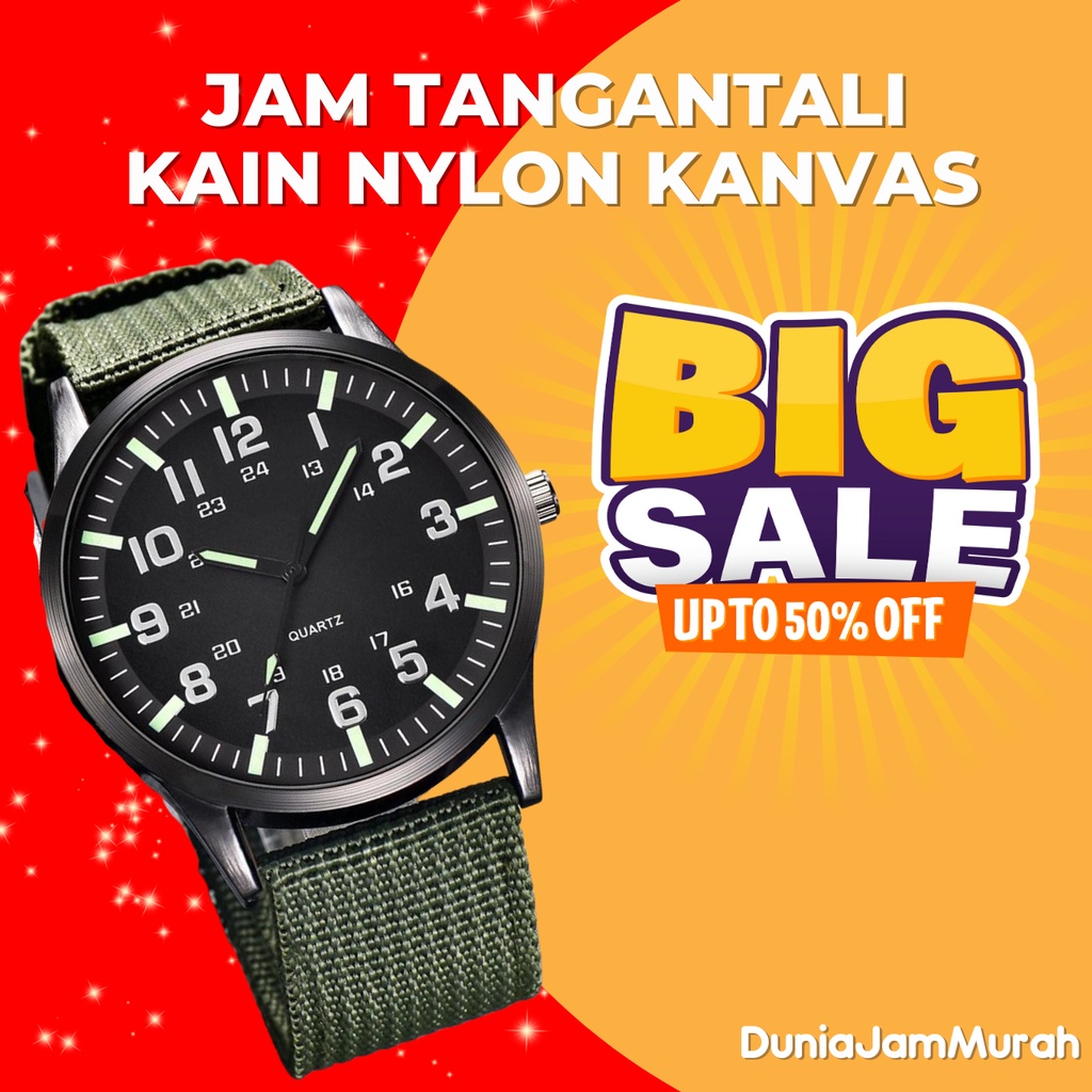 JAM TANGAN PRIA WANITA COUPLE TALI KAIN NYLON KANVAS PREMIUM ORIGINAL IMPORT MURAH