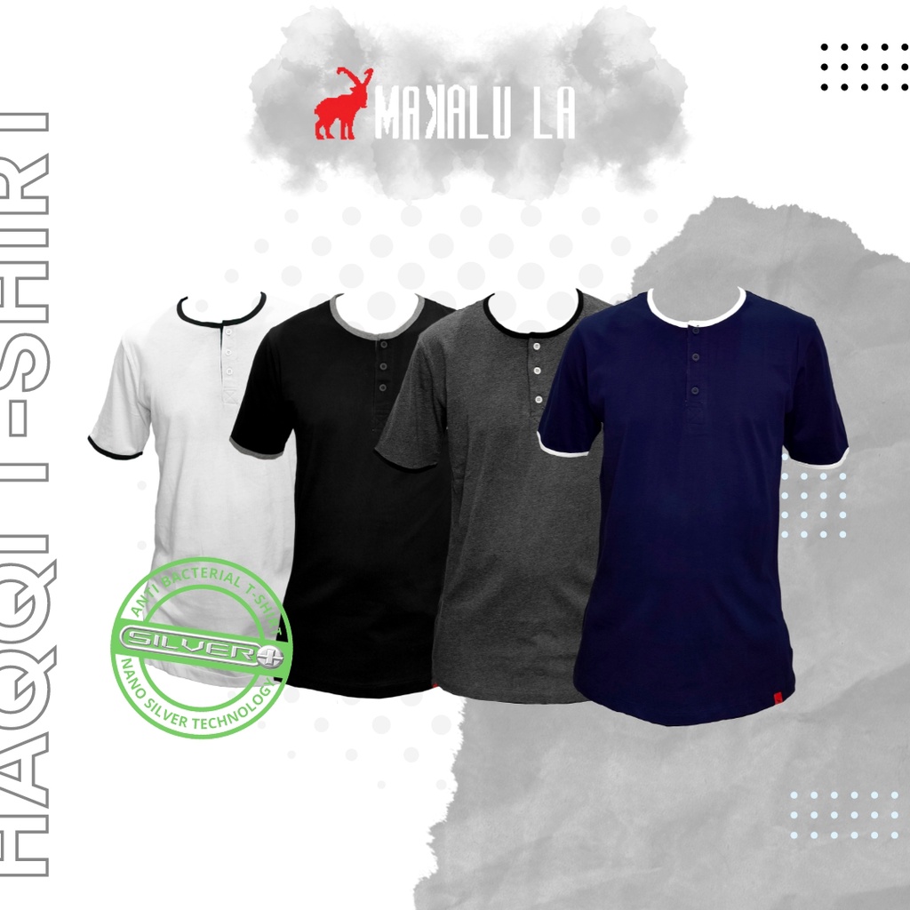 Makalula  |  HAQQI HENLEY T-Shirt Pria Anti Bakteri