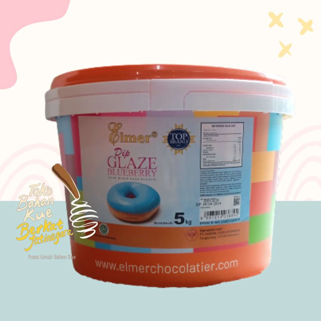 

ELMER GLAZE BLUEBERRY 5 KG / DOUGHNUT TOPPING DONAT DONUT PISANG NUGGET