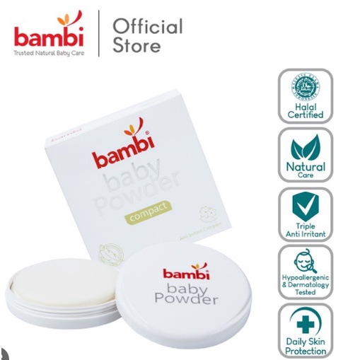 ORIGINAL Bambi Baby Compact Powder 40gr / Bedak Padat Bayi Kulit Normal - Sensitif / Aromatherapy