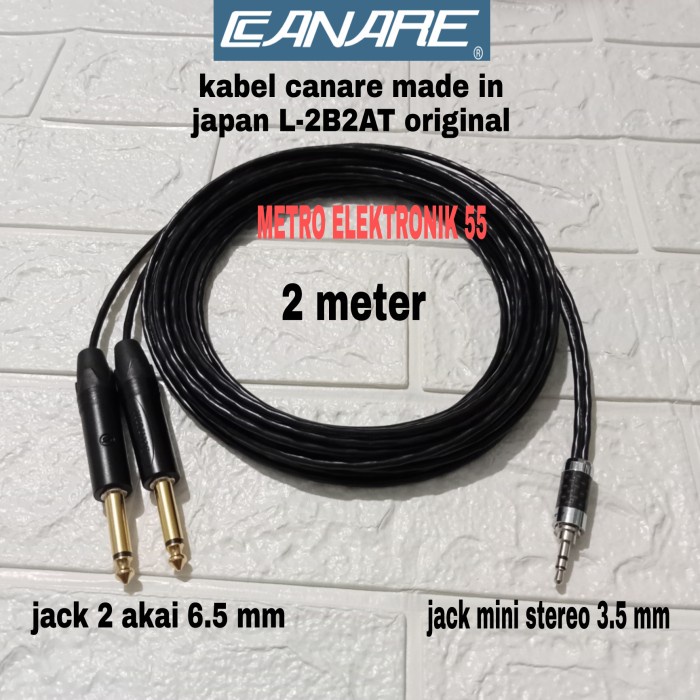 Kabel Canare Jack 2 Akai TS To Mini Stereo 3.5 mm 2 Meter Original