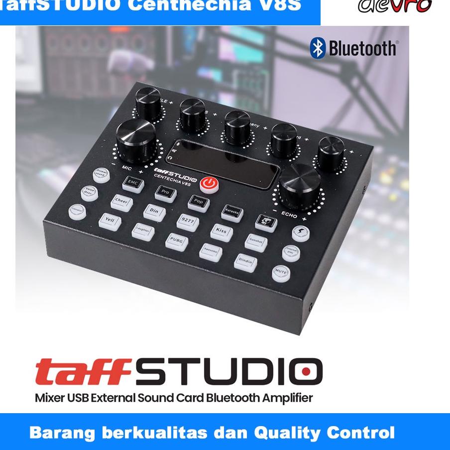 ♞ Taffstudio Centechia Sound Card V8S - USB External Sound Card Bluetooth Soundcard Amplifier Mixer 