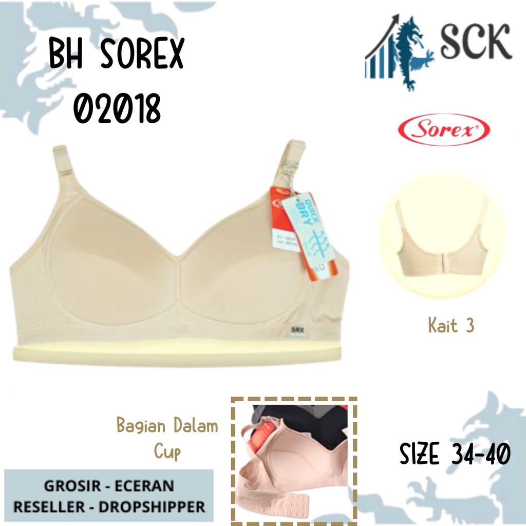 BH SOREX 02018 Size 34-40 Busa Tanpa Kawat CUP C / Pakaian Dalam Wanita - SCK